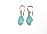 Blue chalcedony drop earrings on 24K vermeil earwires, Stephany Hitchcock Designs, www.StephanyHitchcock.com, Bridesmaid's gift, gift for girlfriend, gift for her, birthday jewelry, natural gemstones