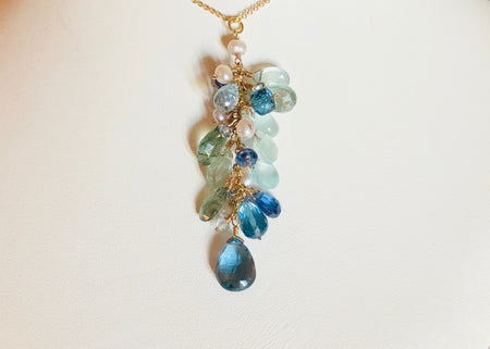 Blue topaz Cascade necklace