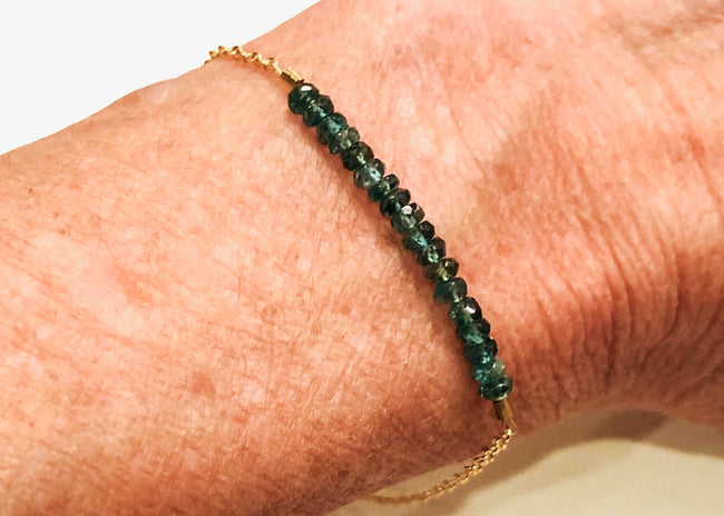 Green apatite rondelle bracelet, 14K g/f, Green apatite bracelet, Green apatite accents, adjustable Green apatite bracelet, women's Green apatite rondelle bracelet, women's Green apatite bracelet, delicate Green apatite bracelet, Mother's Day Green apatite bracelet, Bridesmaid's bracelet