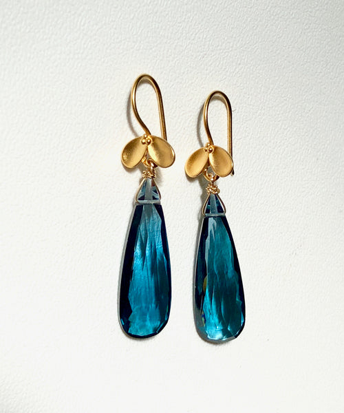 London Blue Hydro Quartz Drop earrings