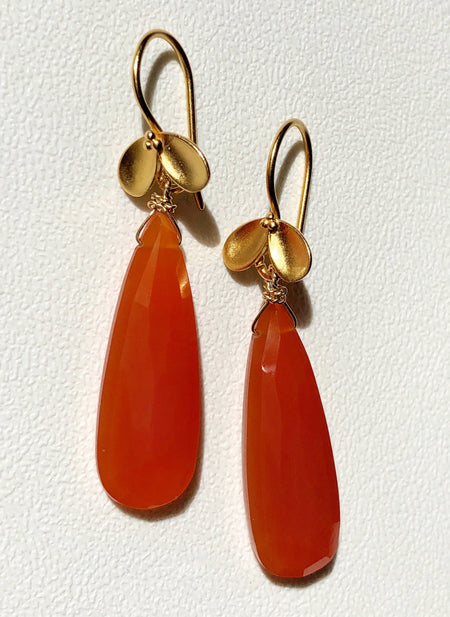 Red garnet hydro quartz earrings