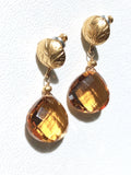 Citrine drops on  24K vermeil