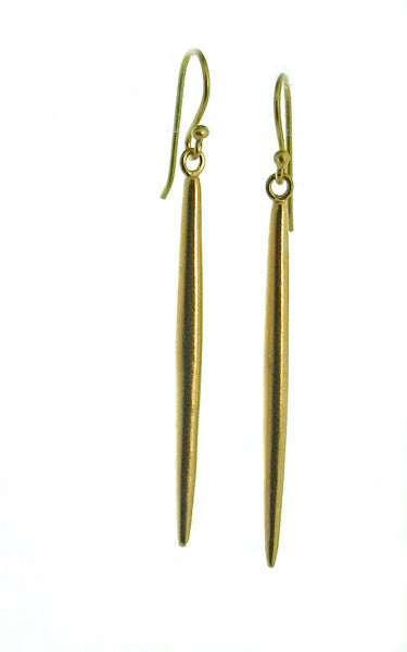 Short, medium or long length 24K gold vermeil rice drop earrings
