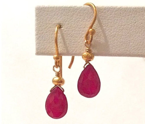 Ruby drop earrings
