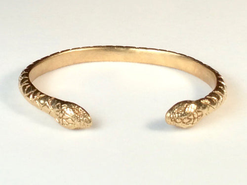 Double head snake cuff bracelet