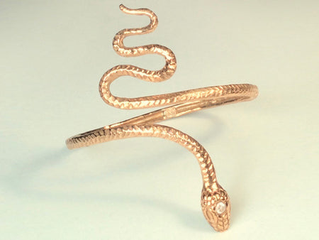 Double Snake Head Cuff Bracelet