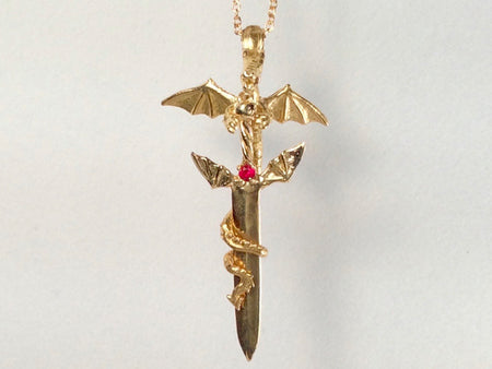 Snake Pendant with Quartz Drop