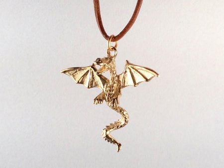 Dragon Pendant, Leather Cord