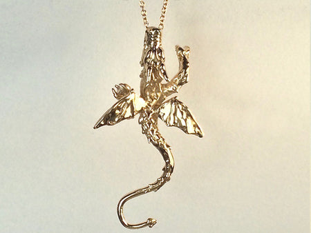 Snake Pendant with Quartz Drop