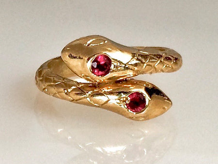 Snake Head with Flower Ring