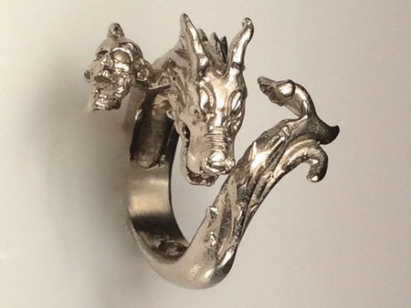 Snake Head with Leaf Ring