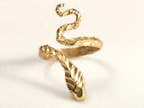 serpent ring, snake ring, golden snake ring