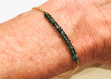  Green apatite rondelle bracelet, 14K g/f, Green apatite bracelet, Green apatite accents, adjustable Green apatite bracelet, women's Green apatite rondelle bracelet, women's Green apatite bracelet, delicate Green apatite bracelet, Mother's Day Green apatite bracelet, Bridesmaid's bracelet 