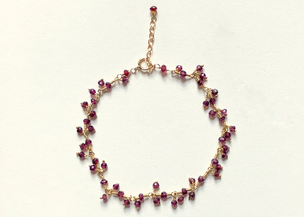 Garnet ruffle bracelet