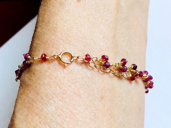 Garnet ruffle bracelet