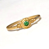 Green garnet ring, tsavorite ring, 18K tsavorite ring, 18K solid gold Tasvaorite garnet ring