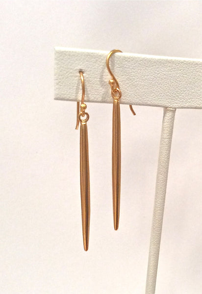 Short, medium or long length 24K gold vermeil rice drop earrings