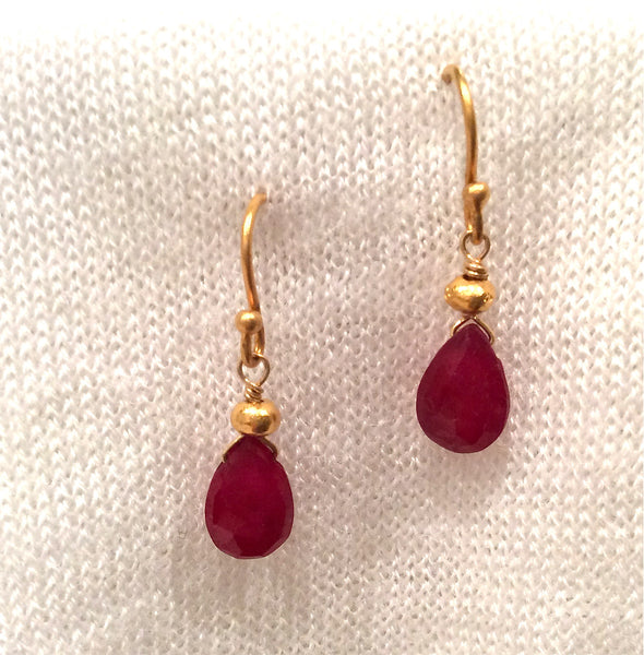 Ruby drop earrings