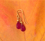 Ruby drop earrings