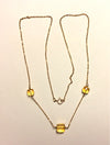 Citrine 3 cube necklace, 14K g/f chain, 17