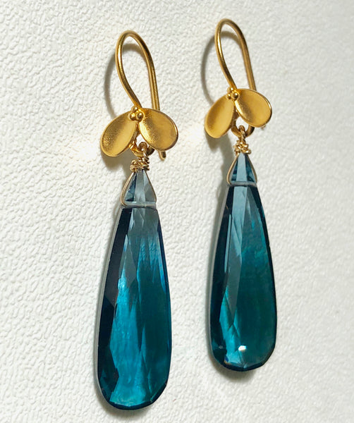 London Blue Hydro Quartz Drop earrings