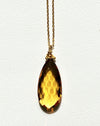 Citrine drop necklace, citrine necklace drop, Stephany Hitchcock citrine drop, November Birthstone,  citrine Necklace, 16