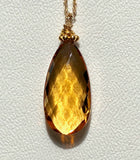 Citrine drop necklace, citrine necklace drop, Stephany Hitchcock citrine drop, November Birthstone,  citrine Necklace, 16