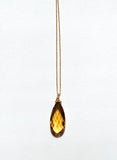 Citrine drop necklace, citrine necklace drop, Stephany Hitchcock citrine drop, November Birthstone,  citrine Necklace, 16